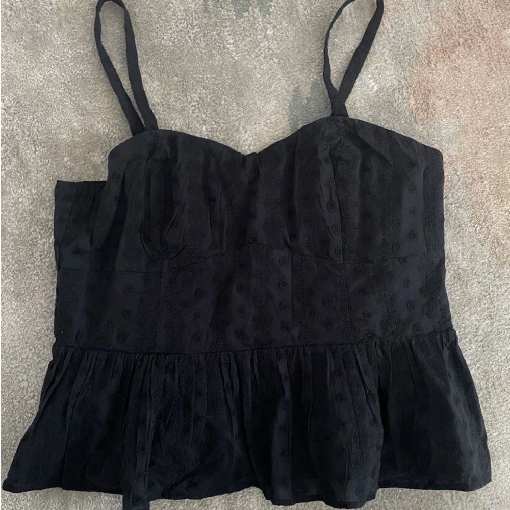 Levi’s LULA EYELET PEPLUM TANK TOP Black XL